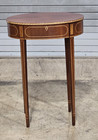 Baker Colonial Williamsburg Federal Style Mahogany Oval Inlaid Side Table Rare