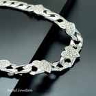 Solid Geniune 925 Sterling Silver Unisex Childs Hearts Bracelet 6 5  Brand New