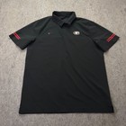 Georgia Bulldogs Nike Polo Shirt Men L Black Solid Performance Short Sleeve Uv