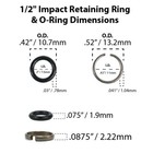 1 2  Impact Wrench Retaining Ring Clip With O-ring Matco Craftsman Ir Mac-2 Sets