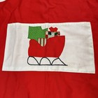 Vintage Pappagallo Christmas Apron Red Green Santa Sleigh Pocket Cotton Hostess