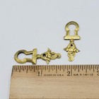 Lot Of 2 Vintage Ornate Brass Skeleton Keyhole Escutcheon 1 5 8  X 0 5  Pair