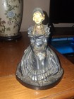 Antique Art Deco J b  Hirsch Victorian Lady Bookend Cast Metal Celluloid Face