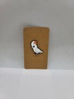 White Cockatoo Orange Crest Enamel Cartoon Bird Lapel Pin