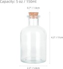 Decorative Glass Bottles W  Cork Stoppers 5 Fl Oz  Round Bottles   6 Pcs