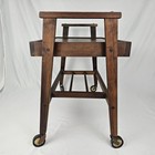 Vintage Rolling Walnut Bar Cart Serving Media Mid-century Modern Atomic