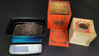 Antique Chinese Red Lacquer Tea Caddy Box W  Russian Imperial Double Eagle 19thc