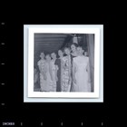 Old Vintage Square Photo Affectionate Group Women Glasses Dress In Room
