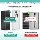 100w 200w 400w 1000watt 12v Monocrystalline Solar Panel Home Rv Camping Off Grid