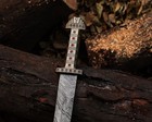 Handmade Damascus Steel Viking Sword Medieval Sword Battle Ready With Sheath