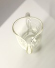 Vintage Handblown Glass Martini Cocktail Etched Floral Pinched Pitcher 