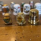 Decorative Thimble Lot Of 12 Metal Pewter Ceramic Porcelain Souvenir Collectible