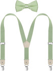 Men s Boys  Bow Tie And Suspenders Elastic Adjustable Y-back