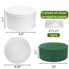 White Round Gift Box Floral Foam 8 6x4 7 Inch Flower Florist Lid Party