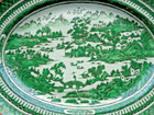 Striking 18th   19th Century Chinese Famille Verte Platter   Dish Landscape