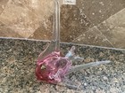 Chribska Glassworks Pink clear Blown Art Glass Angel Fish Sculpture 10    T