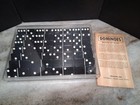 Vintage Set Crisloid Top Grade Black Bakelite catalin Dominoes W rules   Case