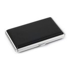 New Plain Black Leather Metal Cigarette Case Holds 14 Cigarettes For 