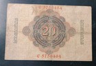 1910 20 Mark Germany Old Vintage Paper Money