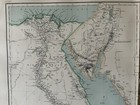 1872 Egypt Hand Coloured Original Antique Map By W g  Blackie