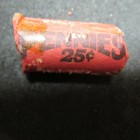 Old Vintage Indian Head Penny Roll 25 Coin Half Roll Sealing Tape Is Yellowed