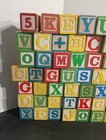 151 Antique Vintage 1 25   Baby Alphabet Picture Number Wooden Blocks 