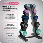 Holahatha 3  5  8  10   12 Pound Neoprene Dumbbell Weight Set With Storage Rack