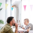 Silver Number 1 Balloon 40 Inch  Big Large Foil Helium Number Balloons  Jumbo   