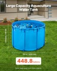 Vevor Canvas Fish Pond Above Ground Fish Tank 448 8 Gal Round Koi Pond  blue 