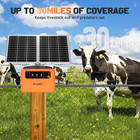 30 Miles Solar Electric Fence Charger For Livestock 6-12kv Adjustable Output Sol