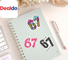 3 Random 67 Six Seven Meme Vinyl Decal Stickers Hands Funny