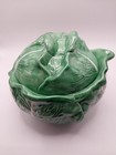 Holland Mold Co  Green Leaf Design Ceramic Covered Dish Vintage Serveware Usa