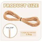 1mm Round Braided Leather Cord For Crafts Jewelry Making  Brown 10 Yards 