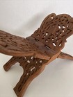 Book Bible Cookbook  Holder Stand Folding Wood Hand-carved India Art Floral