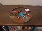 Vintage Collectible Mexican Folk Art Wood Cutout Pulling Donkey