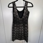 Vtg 90s Steppin  Out Womens Sm Mini Dress Black Silver Sparkle Bodycon Y2k