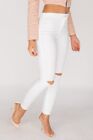 Women High Waist Denim Jeans Stretch Ripped Skinny Pencil Jegging Trousers Pants