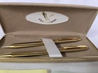 Vtg Centennial Ball Point Gold Tone Pen   Mechanical Pencil Set Box   Instruc