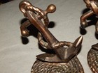 Vintage Brass bronze Nautical Anchor   Rope Bookends Estate Find