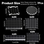 7 Pcs Clear Acrylic Stamp Blocks Grid Lines Card Making Scrapbooking Crafts