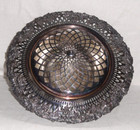 Antique Silver Plate Aesthetic Flower Frog   11 5  Filigree Grape Vine Hallmarks