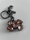 Coach Crystal Bow Bag Charm Key Chain Fob Pink blush Antiqued 35256 Euc