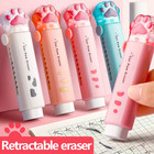 Kawaii Retractable Eraser Cute Cat Korean Stationery Rubber Drawing Erasers Chil