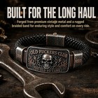 Old Fokers Club Skull Flame Biker Braided Bracelet  Gift For Dad Biker Men