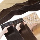 Clip In 8 Pieces 100  Remy Human Hair Extensions Full Head Straight 16 18 20 