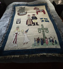 New Swedish Scandinavian Tapestry Wall Hanging Afghan Throw Blanket 51  X 68 