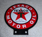 Vintage Texaco Motor Oil 5 5  Porcelain Metal Lubester Gasoline Sign  Pump Plate