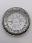 Graceful Sterling-rimmed Glass Coaster