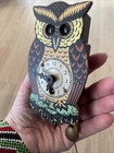 Vintage German Crazy Eyes Cuckoo Clock Owl Novelty