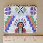 Genuine Native American Indian Chief Hand Beaded Sioux Small Leather Coin Purse